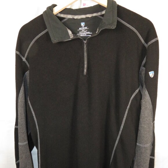Kuhl Kashmira Sweater 1/4 zip pullover Black Mens size 2XL XXL - Picture 1 of 11